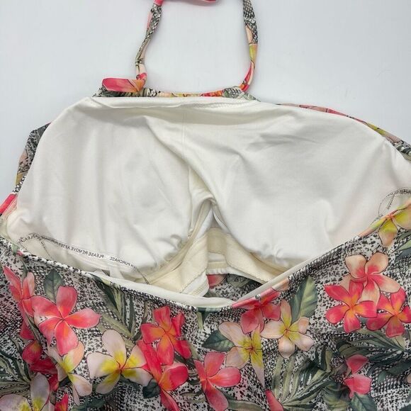 Coco Reef NWT Tropical Floral Mesh Halter Tankini Swim Top Size 38D - Picture 13 of 16